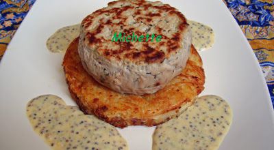 Tounedos de filet mignon à la moutarde, galette céleri rave, p de terre,