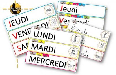 Affichage - Les jours de la semaine - PS MS GS CP