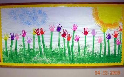 printemps empreintes de mains maternelle