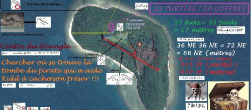 La découverte du trésor du capitaine William Kidd sur KO WANG NOK, emplacement marqué d’une flèche. (Photo Google Earth) (Albert Fagioli)