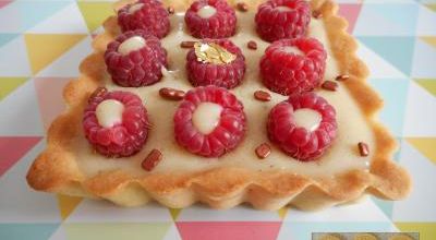 Tartelette aux framboises et chocolat blanc