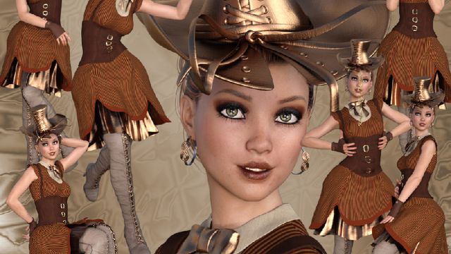 Gwendoline : Femme Steampunk (tube-image-render)