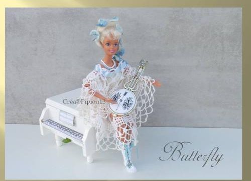 Barbie en modèle "Butterfly" au crochet