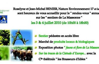 Sur les sentiers de la Massonne les 3 et 4 juillet 2010