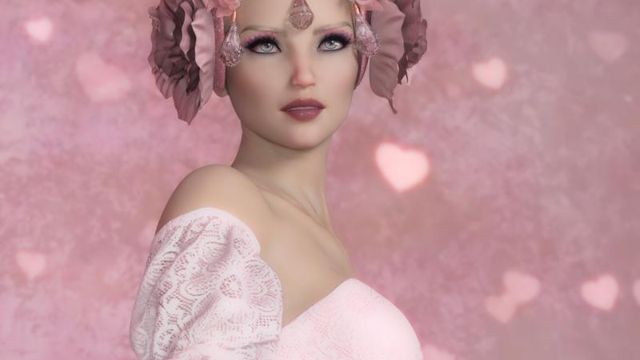 Portrait de femme Valentine fantasy