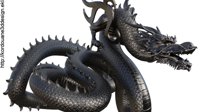 Tube de statue de dragon (render-image)