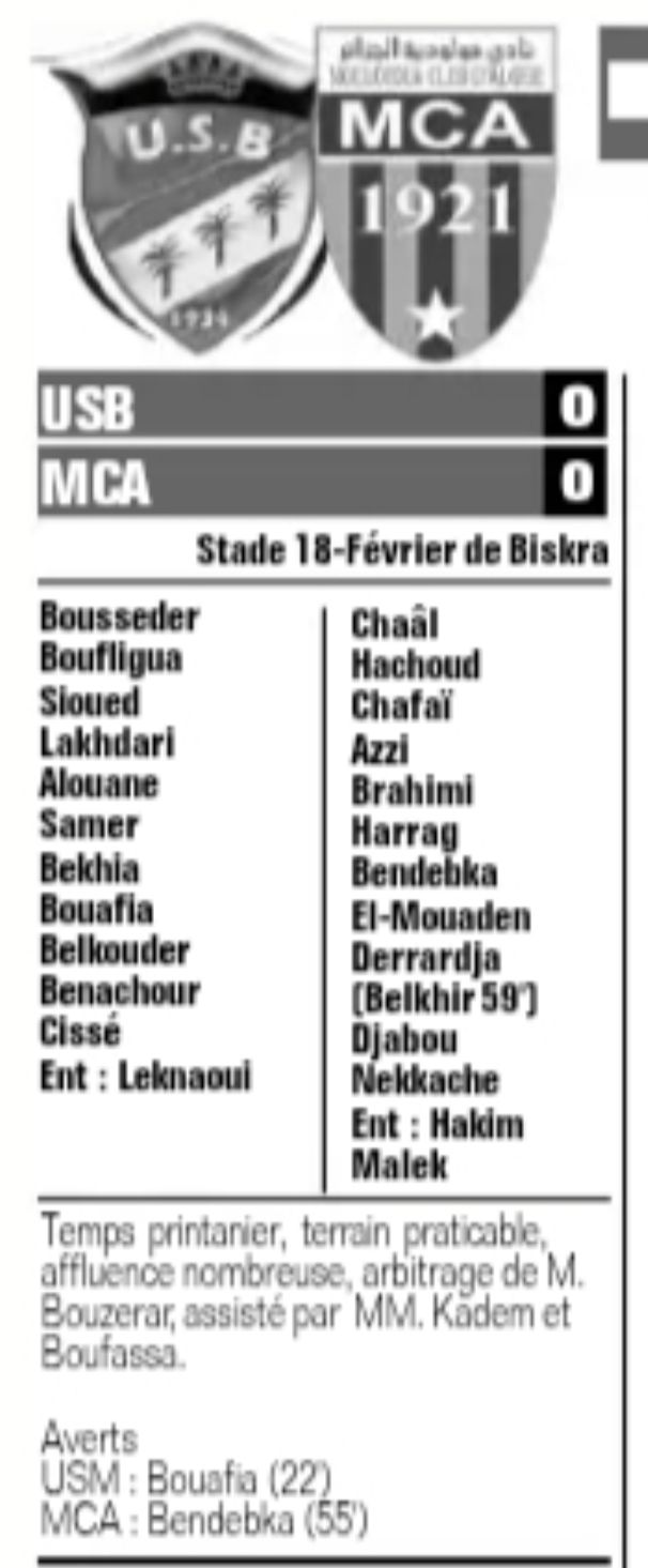 Mercredi 30.10.2019 à Biskra Stade du 