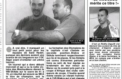 2000-2001 Handball MCA Champion d'Algérie 