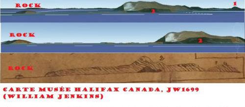 Comparaison de la carte dite "D'OAK ISLAND" avec les îles du Golf de Thaïlande, de JW 1699, William Jenkins. (Albert Fagioli)