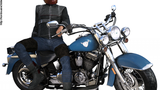 Tube d'homme motard avec sa moto