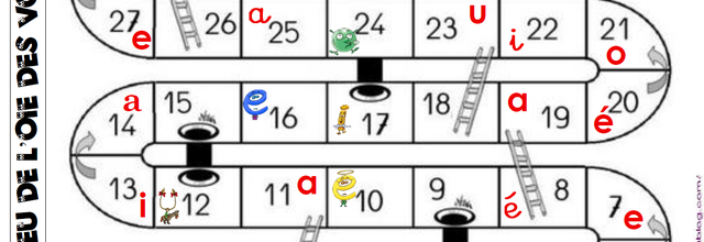 LES PTITES POULES: Le jeu de l'oie des voyelles