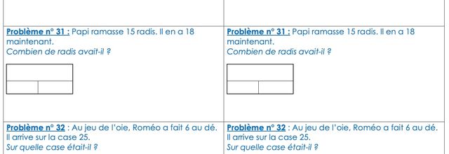 Différenciation niveau CP : Problèmes adaptés n°30 à 32