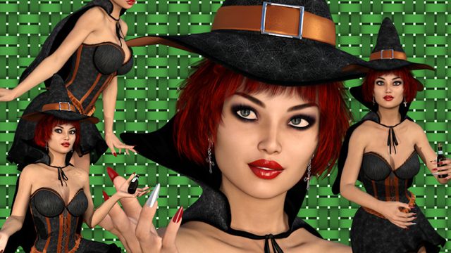 Arioch : 4 tubes de femme sorcière (Halloween)