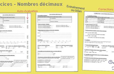 Nombres décimaux - Exercices ou Bilan - CM2