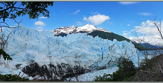 Le Cerro Perito Moreno, le glacier du même nom et le Cerro Hauthal vus des passerelles - Peninsula de Magallanes - Patagonie - Argentine
