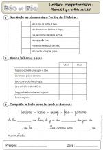 Lecture compréhension des textes du livre de "Léo et Léa"