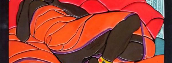 Jeudi - Un coup d'oeil dans le rétro : L'odalisque (Céramique sur bois)