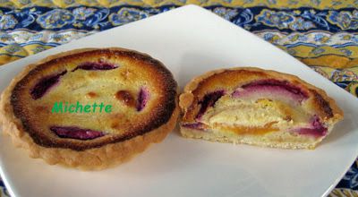 Tartelette aux deux pêches et crème de nougat
