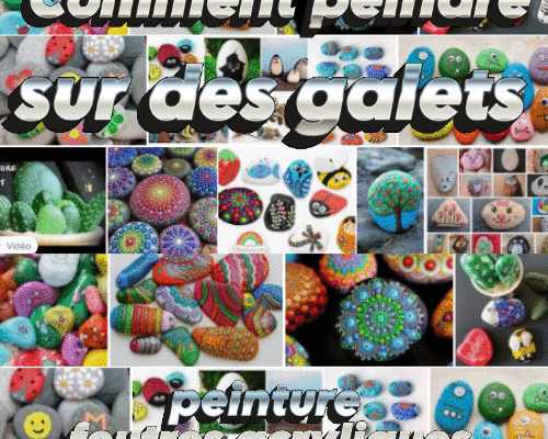 Dessin et peinture - vidéo 4127 : Comment peindre sur des galets ? - acrylique.