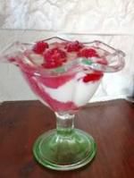 FROMAGE BLANC AU COULIS DE  MOUSSE FRAMBOISES