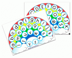 Arc en ciel de l'alphabet-correspondance scriptes/capitales Moyenne Section