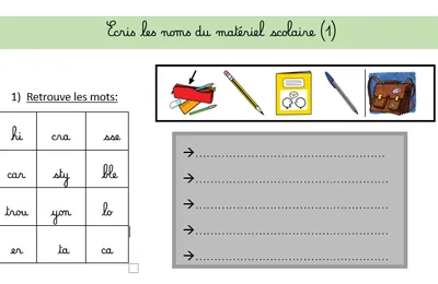 Fiche de lexique et lecture compréhension: j'écris des mots... 