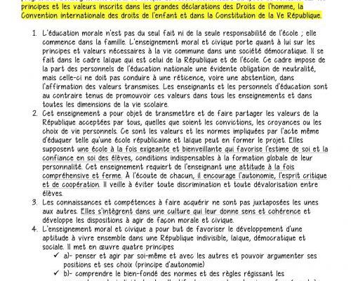 Enseignement  Moral  et Civique cycle 3