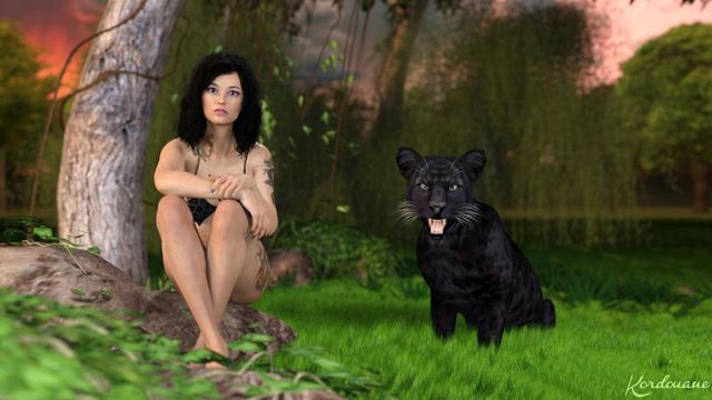 Fond d'écran : Panthère noire et son amie