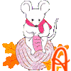 Alphabet souris tricote - automne-