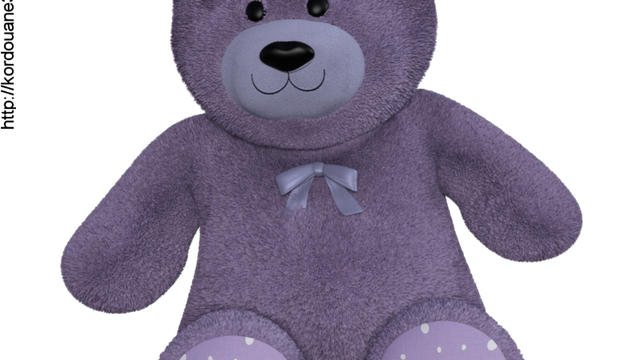 Tube d'ours en peluche violet (render-image)