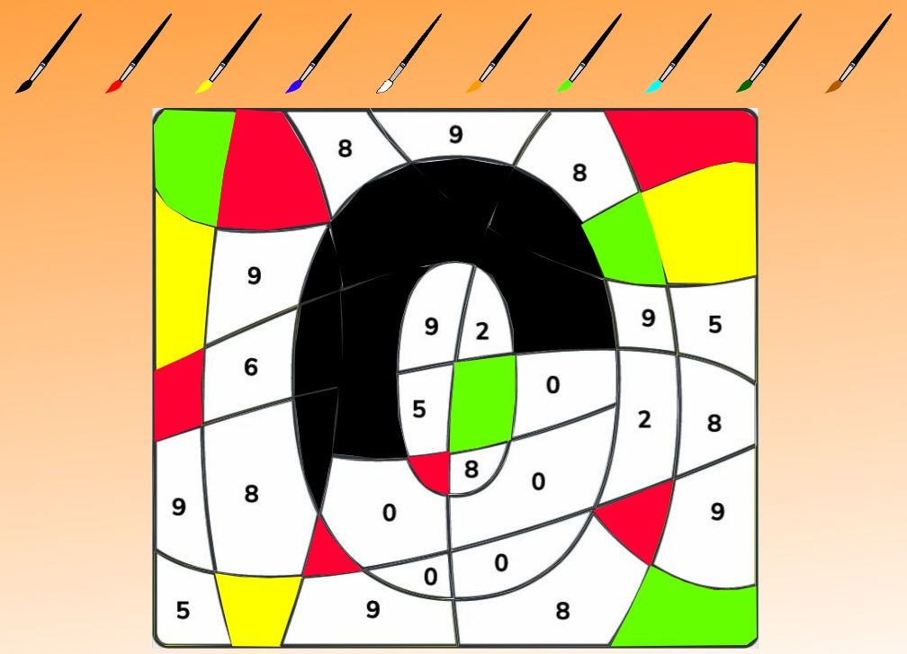 coloriage de Zéro, un jeu pour des maternelles avec les TICE.