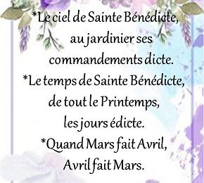 Dictons et Fête du jour Bénédicte + grille prénom  !