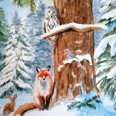 Dans une forêt enneigée...