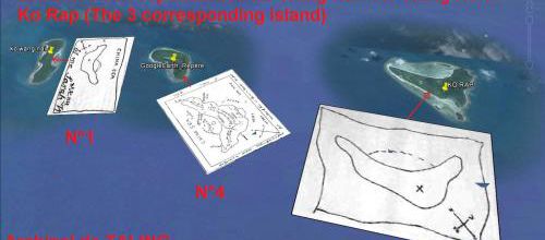 Les 3 cartes au trésor du capitaine William Kidd, N° 1, 3, 4. (Albert Fagioli)(Photo Google Earth)