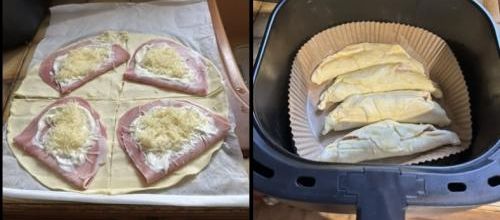 CROISSSANTS AU JAMBON  (PATE COUPEE EN 4)