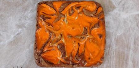 Brownie marbré façon cheesecake d'Halloween