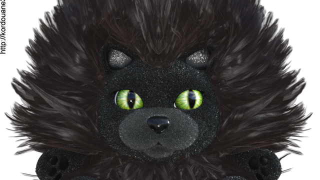 Tube de chat en peluche noir (render-image)