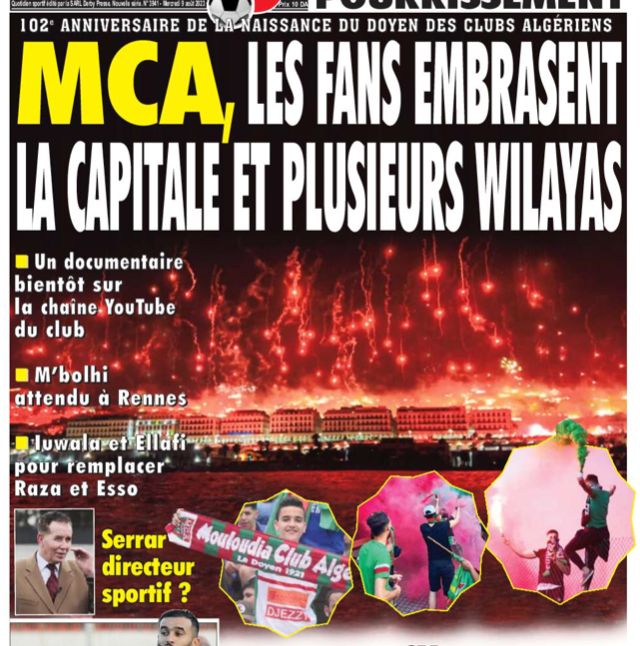 Lundi 7 Août 2023 Le MCA fête ses 102 ans