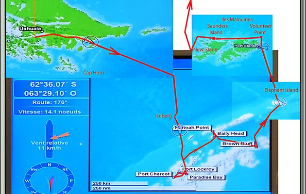 Nous embarquons pour une croisière de 15 jours Ushuaia ---> Montévidéo via la péninsule Antarctique et les Malouines