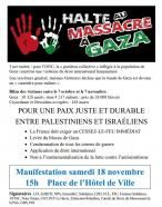 Samedi 18 novembre : Pour une paix juste et durable entre palestiniens et israéliens