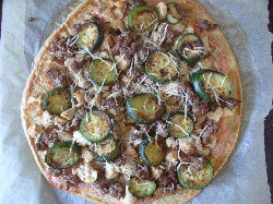 Pizza courgette et viande