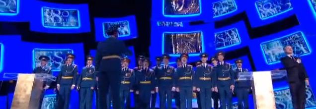 38ème Cérémonie des Cesar - Le Choeur de l'Armée Rouge chante ''La Marseillaise'' en Russe