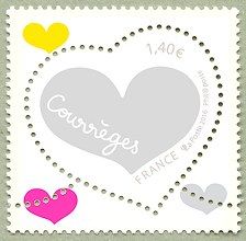 Timbre saint valentin 2016 : coeur de Courrèges