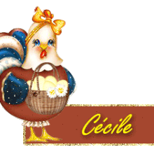 747P - Poule en chocolat - Pâques  - signature