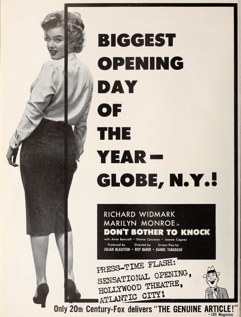 DON'T BOTHER TO KNOCK BOX OFFICE USA 1952