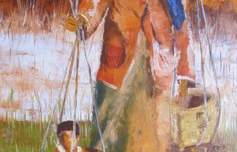 La porteuse d'enfant à Bagan