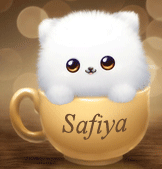 736 - Chat blanc dans le bol - gif animé, blinkie, signature