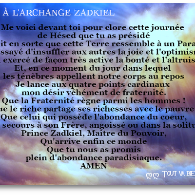 Prière à Zadkiel