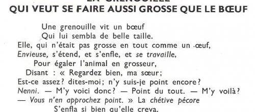 LA GRENOUILLE QUI VEUT SE FAIRE AUSSI GROSSE QUE LE BOEUF (La Fontaine)