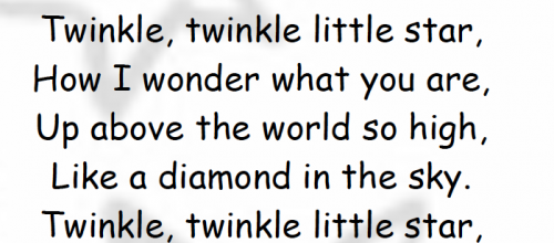 Twinkle, twinkle little star